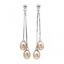 Freshwater Pearl Earrings in Sterling Silver / 126EO1P