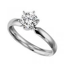 3/4 ct Round Ideal Cut Diamond Solitaire Engagement Ring in 14K White Gold /5632ET 