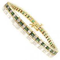Gold Diamond & Emerald Breacelet:B130EYC