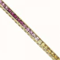 14K  Diamond & Multi Color Sapphire Bracelet / B130MULTI5