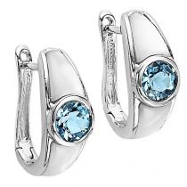 Blue Topaz Earrings in Sterling Silver / FE1112