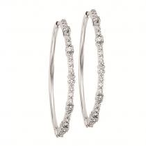 Silver  Diamond Earrings 1/2 ctw : FE1168