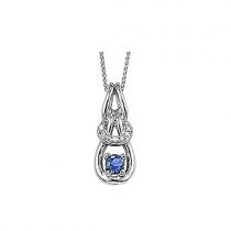 Sapphire & Diamond Pendant set in 14K Gold