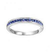 Sapphire & Diamond Ring in 10K White Gold / FR1035