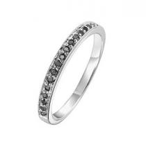 Black Diamond Ring in 10K White Gold / FR1307