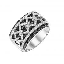 14K Black & White Diamond Ring 3 ctw / FR1351