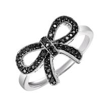 Silver BlACK Diamond Ring 1/4 ctw :  FR1388