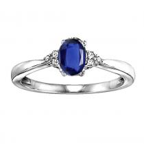 Sapphire & Diamond Ring in 10K White Gold/FR4027-10