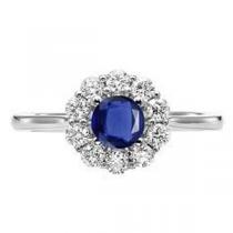 Sapphire & Diamond Ring in 14K White Gold / FR4066SWB