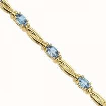 14K Yellow Gold & Blue Topaz Bracelet : JB2482YB