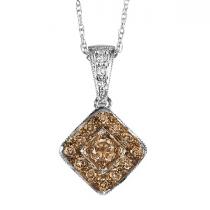 1/4 ctw Brown and White diamond Pendant. / NP641