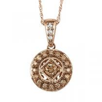 1/4 ctw Brown and White diamond Pendant. / NP642