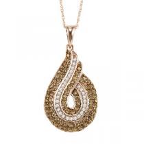 3/4 ctw Brown and White diamond Pendant. / NP652