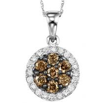 White Gold Brown and white Diamond Pendant 1/2 ctw:NP695W