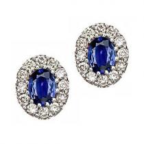 Sapphire & Diamond Earring set in 14K Gold