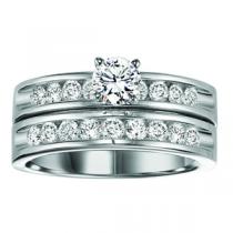 14K Gold Diamond Engagement Ring Set 1 ctw / WB5785E&W